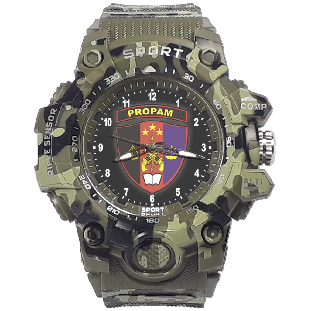 {Istimewa} Jam Tangan LOGO PROPAM 1 Hijau Army Water Resistant