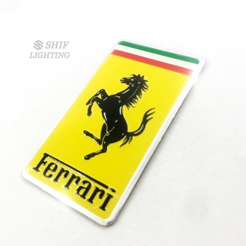 1Pc Stiker Emblem Motif Kuda SF Bahan Aluminium untuk Ferrari