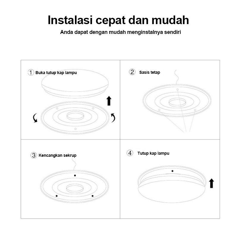 Golden LED Plafon Lampu 12W Putih Hemat Energi