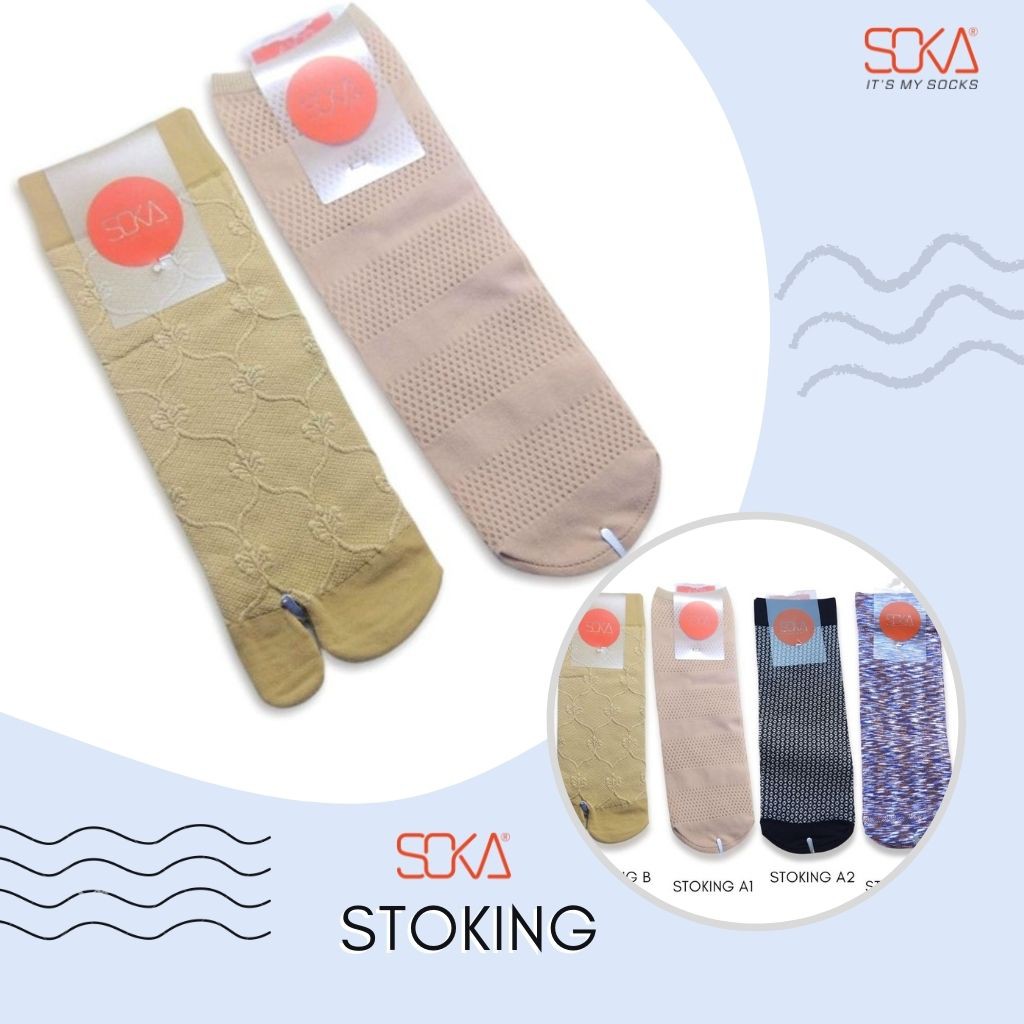 SOKA Stoking Kaos Kaki Tipis Stocking Jempol dan Original Pendek