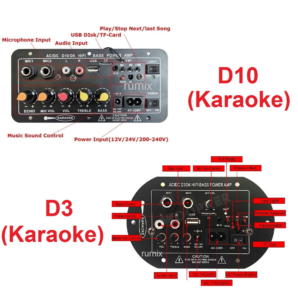 Amplifier Board Audio Bluetooth USB Radio TF DIY Subwoofer D5 D10 D3 Karaoke Power Stereo Bass Audio Karaoke FM Papan AW-322