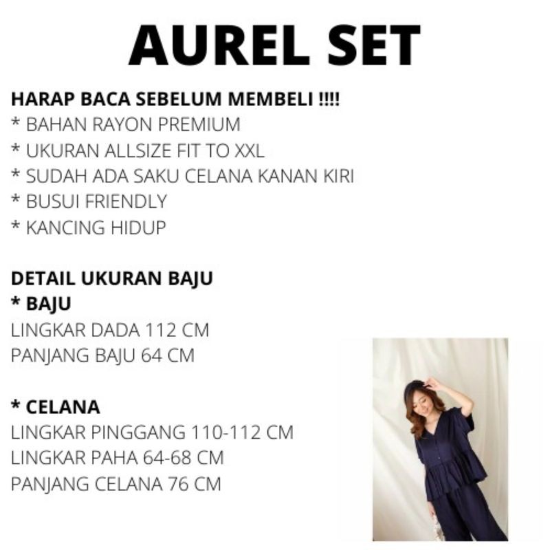 COD SETELAN WANITA SET AUREL PREMIUM KOREA STYLE / ONESET 7PER8 RAYON / KOREA STYLE