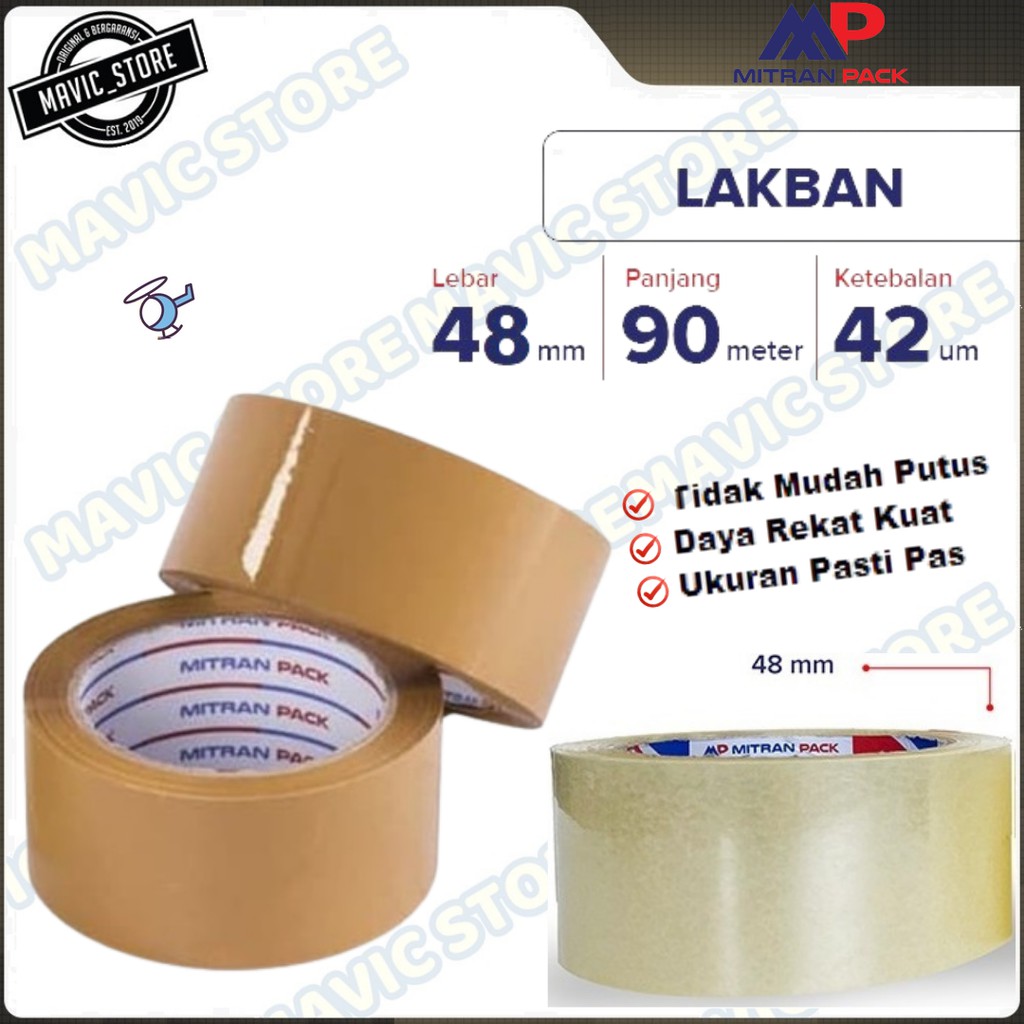 

MITRAN PACK Lakban Bening / Coklat 45 mm x 90 Meter Ekonomis