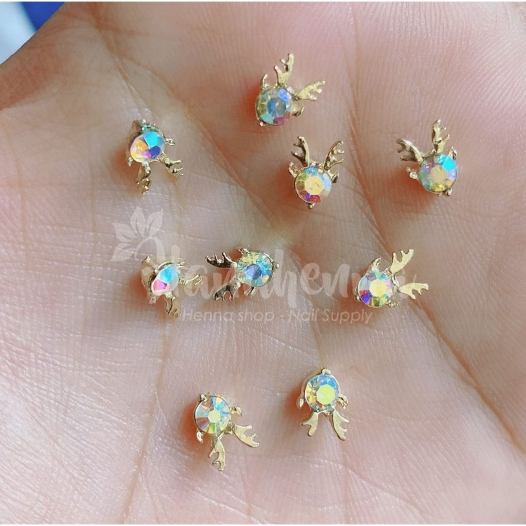 20pcs nail charm hiasan kuku palsu / nail art / tasbih Tanduk Rusa Permata Besar