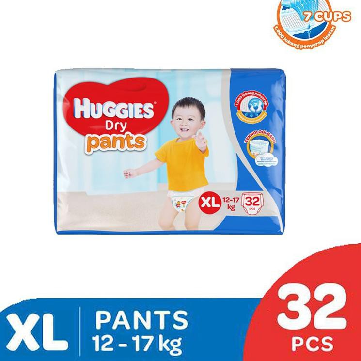 J0J Huggies Dry Pants Popok Celana - XL32➜Σ (Big Sale)