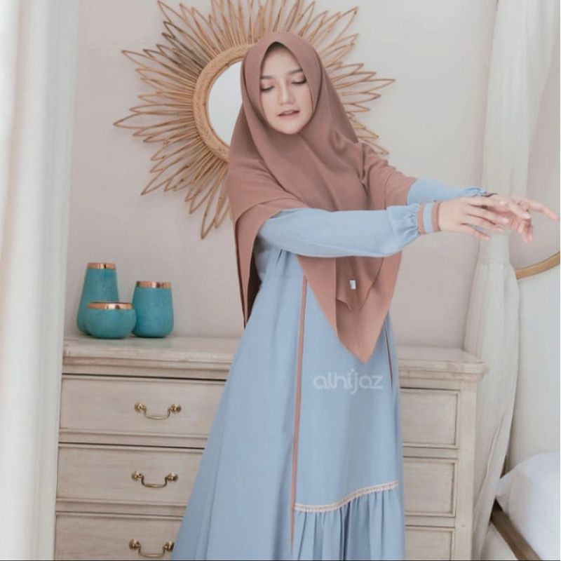 Napisa Set Gamis Premium Baby Blue Al Hijaz.