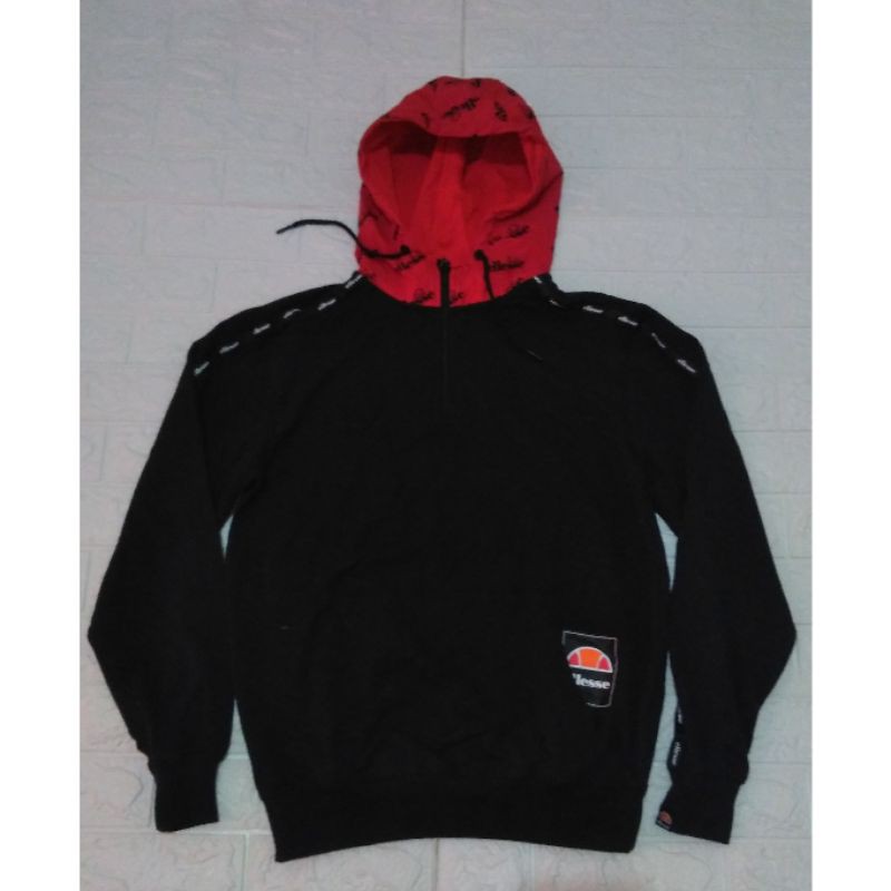 Hoodie Ellesse Trebia Black Red Original not GOTTERO