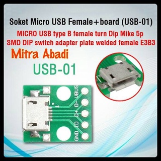 Soket Micro USB Female/Cewek + Board (USB-01)