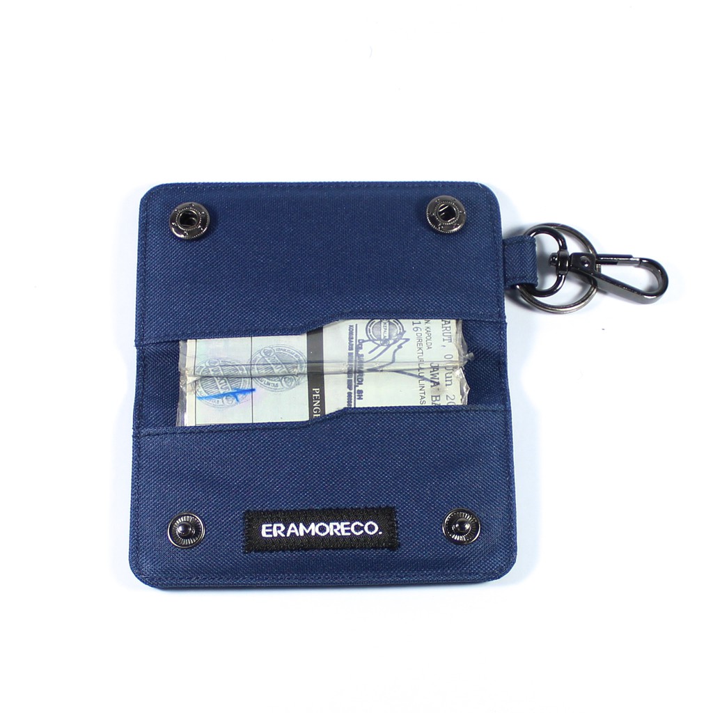 EMDS05 Dompet STNK Motor Mobil - gantungan kunci keychain navy blue