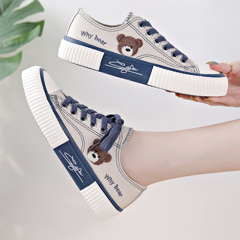 KZT-SW217 Sepatu Wanita Sneakers Tali Kanvas dan Elegan Sepatu Impor