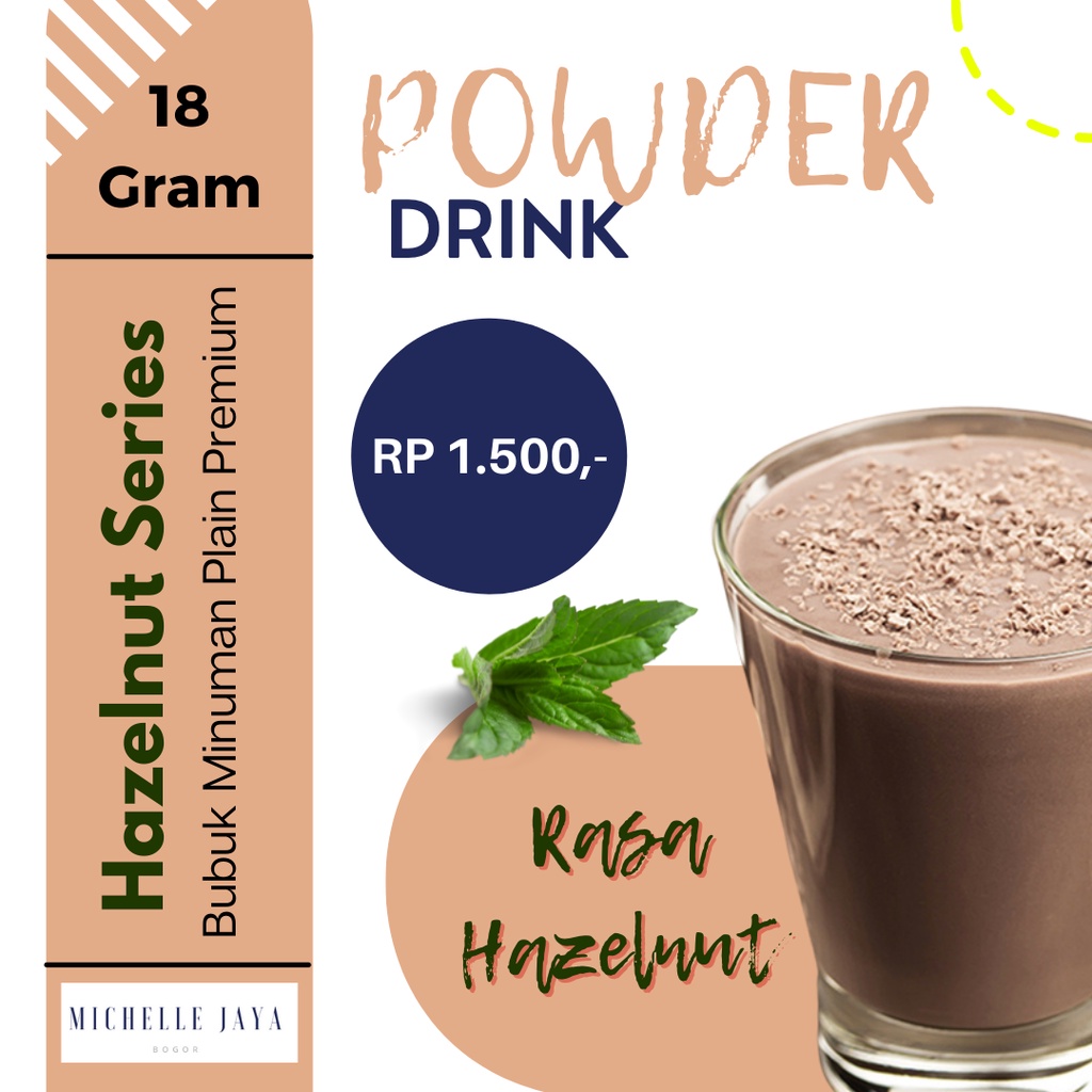 

Prime Powder Drink Super Premium Hazelnut 18 Gram / Plain / Bubuk Minuman Rasa