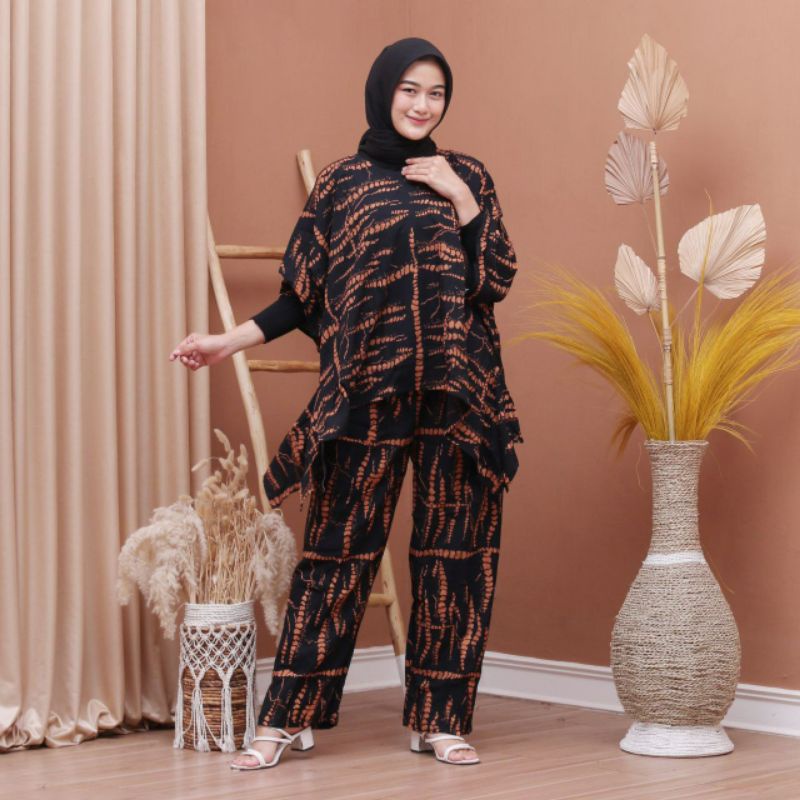 COD Setelan ONE SET Rayon Oversize CP Waka Kope Pecah Jumbo Fit XXXXL Ld 140