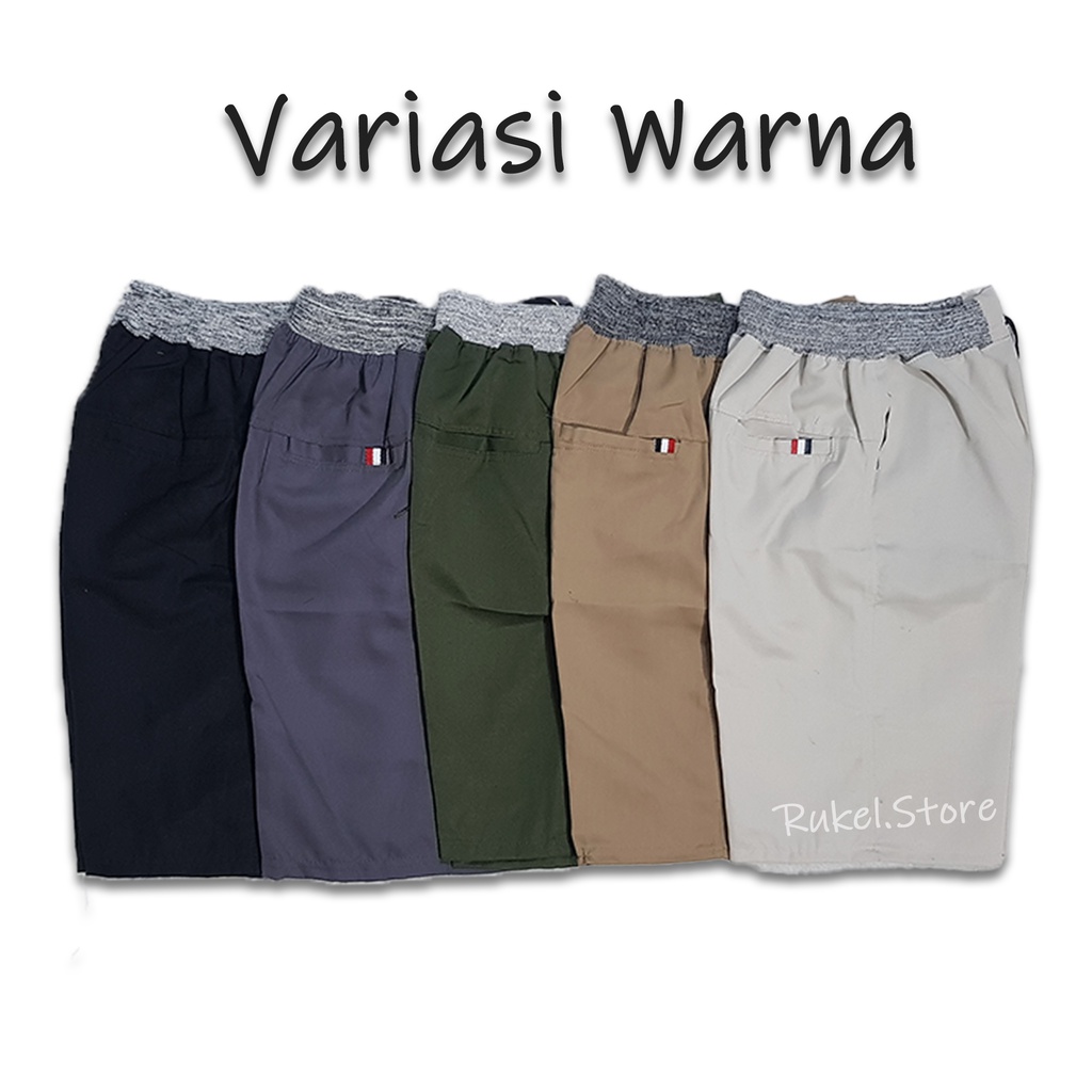 Celana Chino Chinos Cinos Pendek Pria Kolor Rib Ukuran All Size Dewasa - CHNS.RIB.PLS