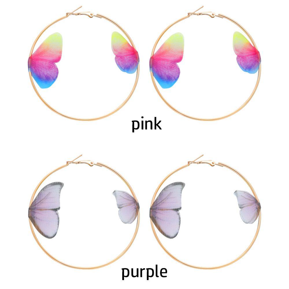 Lily Anting Kupu-Kupu Ganda Fashion Wanita Gadis Perhiasan Ear Hoop