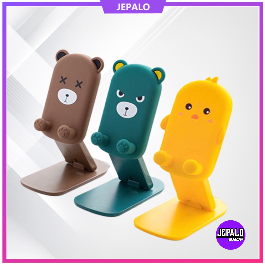 Jepalo - Holder Lipat HP Kartun warna Universal Holder Folding / tripod meja hp / handphone holder /