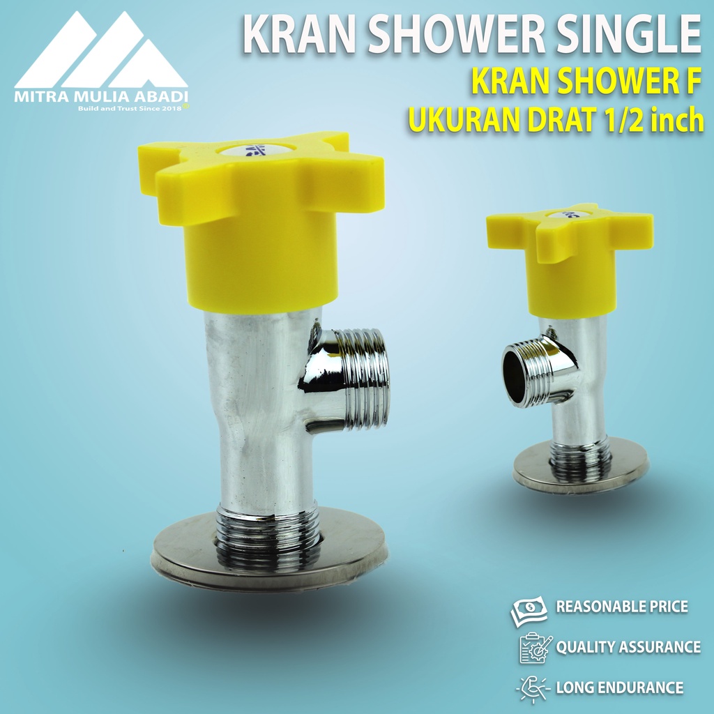 Stop Kran Shower Single Kloset Warna 1/2 Inch - Kuning