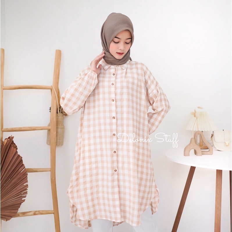 Gingham oversize tunik