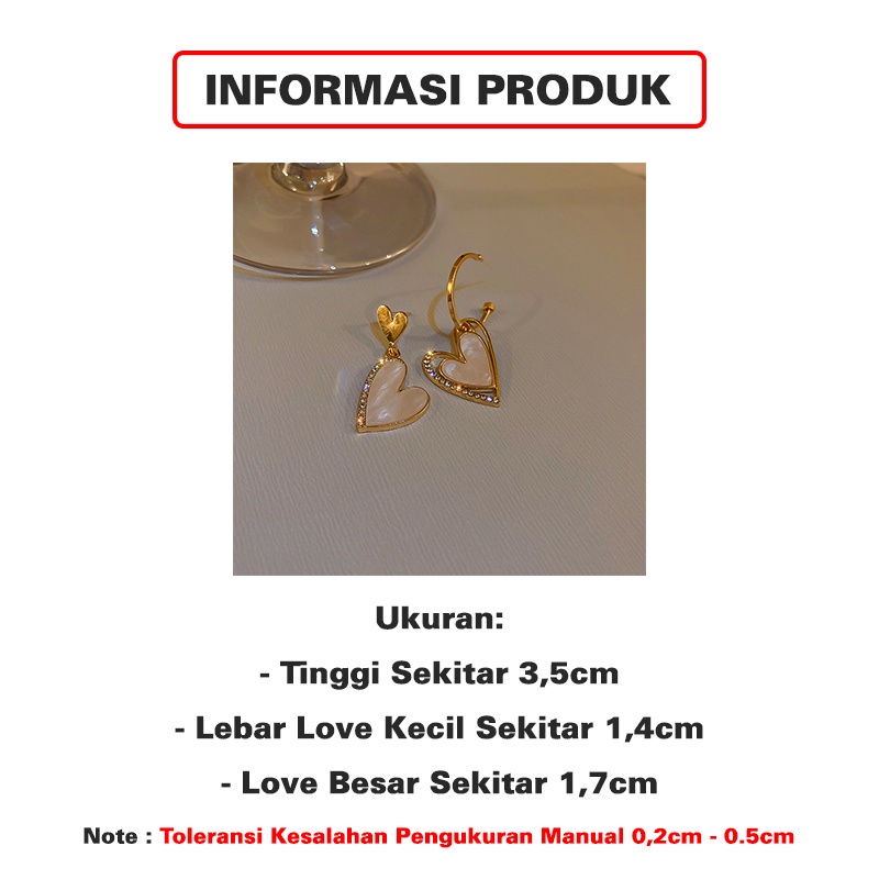 Anting Titanium Korea Perempuan Dewasa Aksen Love Fashion Wanita Aksesoris import ANT70