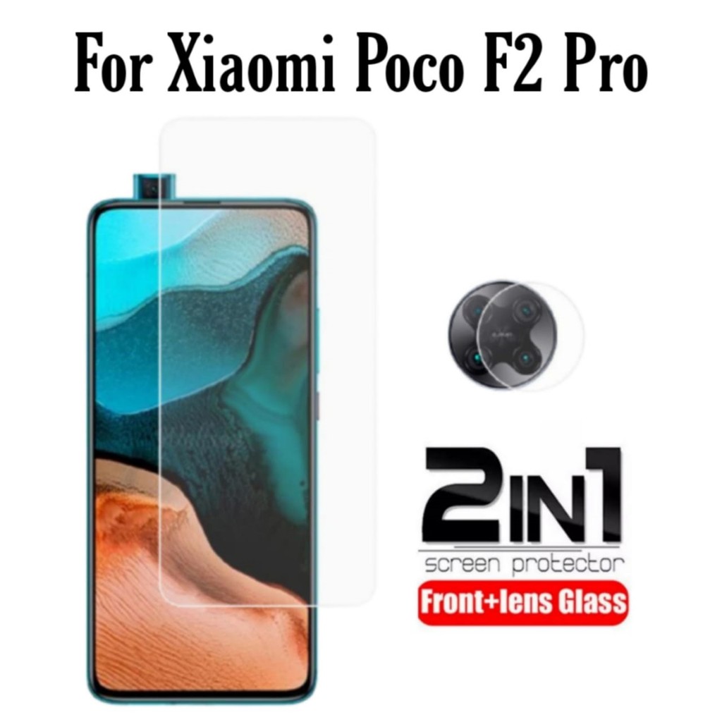 Paket Tempered Glass Xiaomi Poco F2 Pro Pelindung Layar dan Pelindung Kamera Handphone