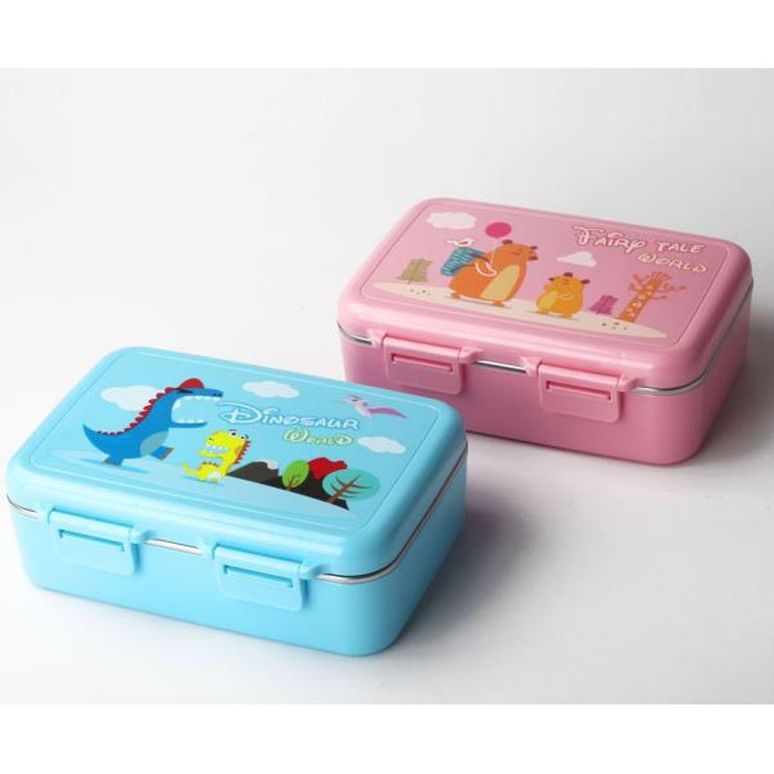 Lunch Box Yooyee 3 Sekat Kotak Makan Anak Stainless 304 Anti Tumpah