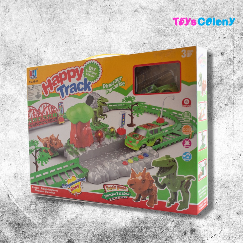 HAPPY TRACK DINOSAURUS PARADISE DIY BUILDING BLOCKS - TRACK DINOSAURUS