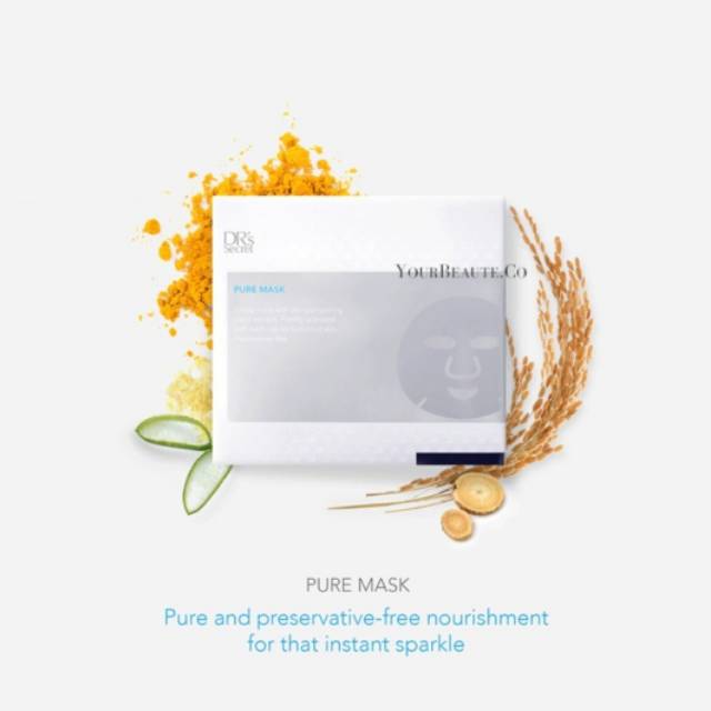 JUAL DR Secret Pure Mask Masker Wajah Organik Alami Wajah Bersinar Bebas Alkohol (2 Sheets) Original