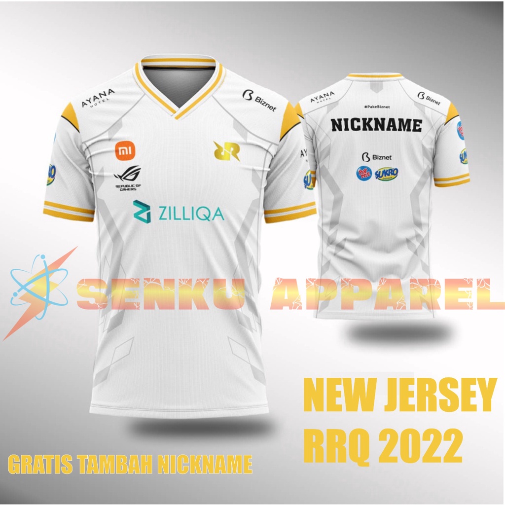 JERSEY RRQ PUTIH TERBARU 2022 / FREE NICKNAME / FREE STICKER/BAJU RRQ/BAJU RRQ 2022/KAOS RRQ/KAOS RR