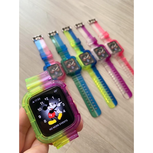 GLACIER IWATCH STRAP RAINBOW 2TONE IWATCH SERIES 1 - 6 !! UKURAN 38mm 40mm 44mm