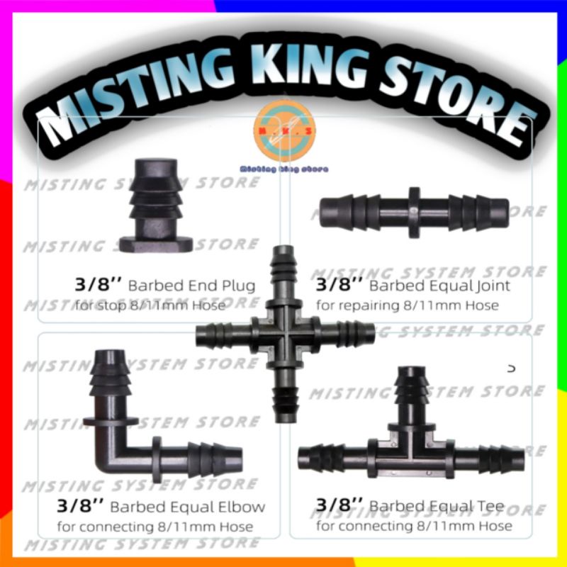 KONEKTOR FITTING 8 X 11 MM - 3/8 INCH UNTUK SELANG PE AIR SERAT ID 8MM HOSE IRIGASI AIR FITTING SELANG UNI RING UNIRING 10 MM