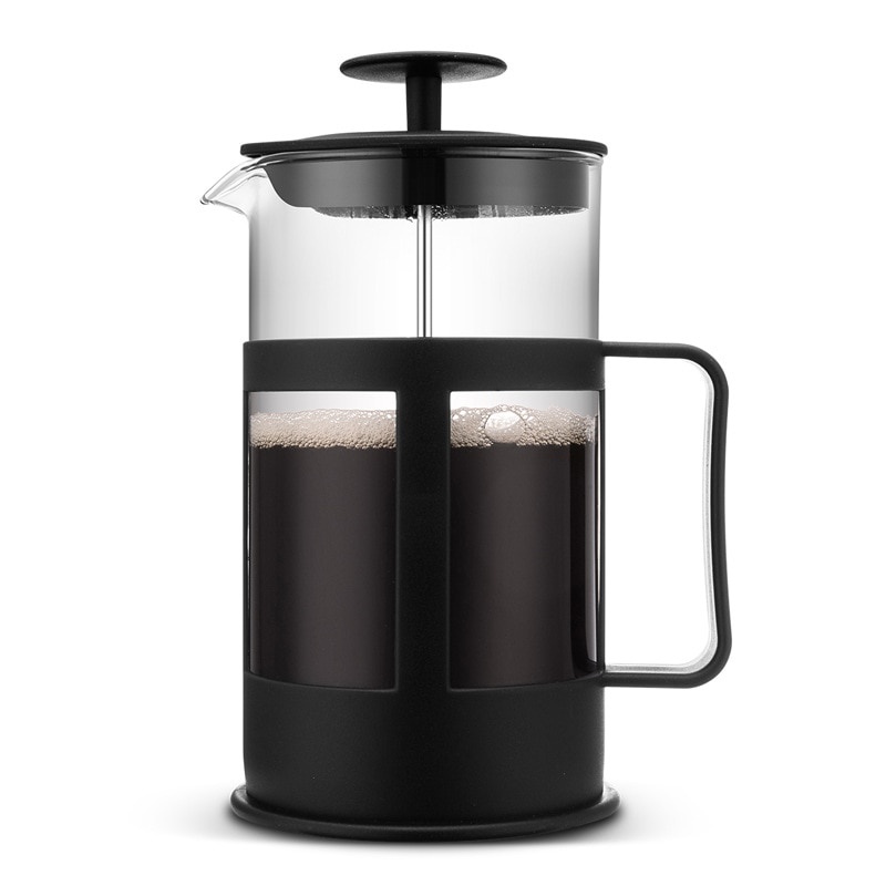 Teko Pembuat kopi Model Perancis Mekanik Press Pot sangat Praktis, One Two Cups French Press Coffee Maker Pot - KG73I Warna Hitam 350ml Plastic Coffee Pot French Presses Pot Coffee Maker Filter Household Moka Coffee Machine Coffee Pot Percolator Tool