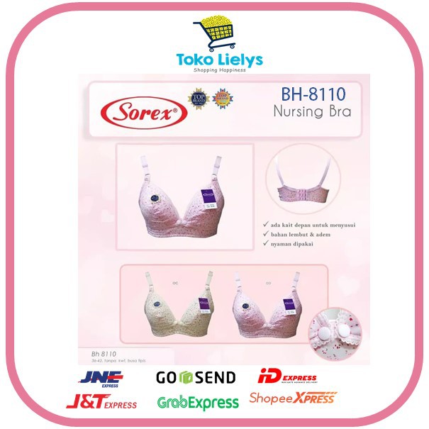 Sorex Bra Menyusui Motif Bunga Cantik Nursing Bra BH 8108  BH 8110 Tanpa Kawat Kait 3 Busa Sedang