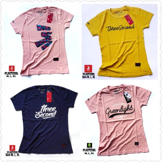 KAOS CEWEK 3SECOND//KAOS CEWEK MURAH//KAOS THREESECOND GRADE ORI//KAOS 3SECOND TERBARU CEWEK//