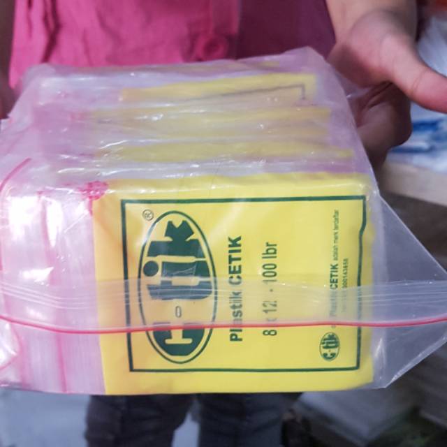 

Plastik klip ctik ukuran 8 x 12 1slop 1000lembar