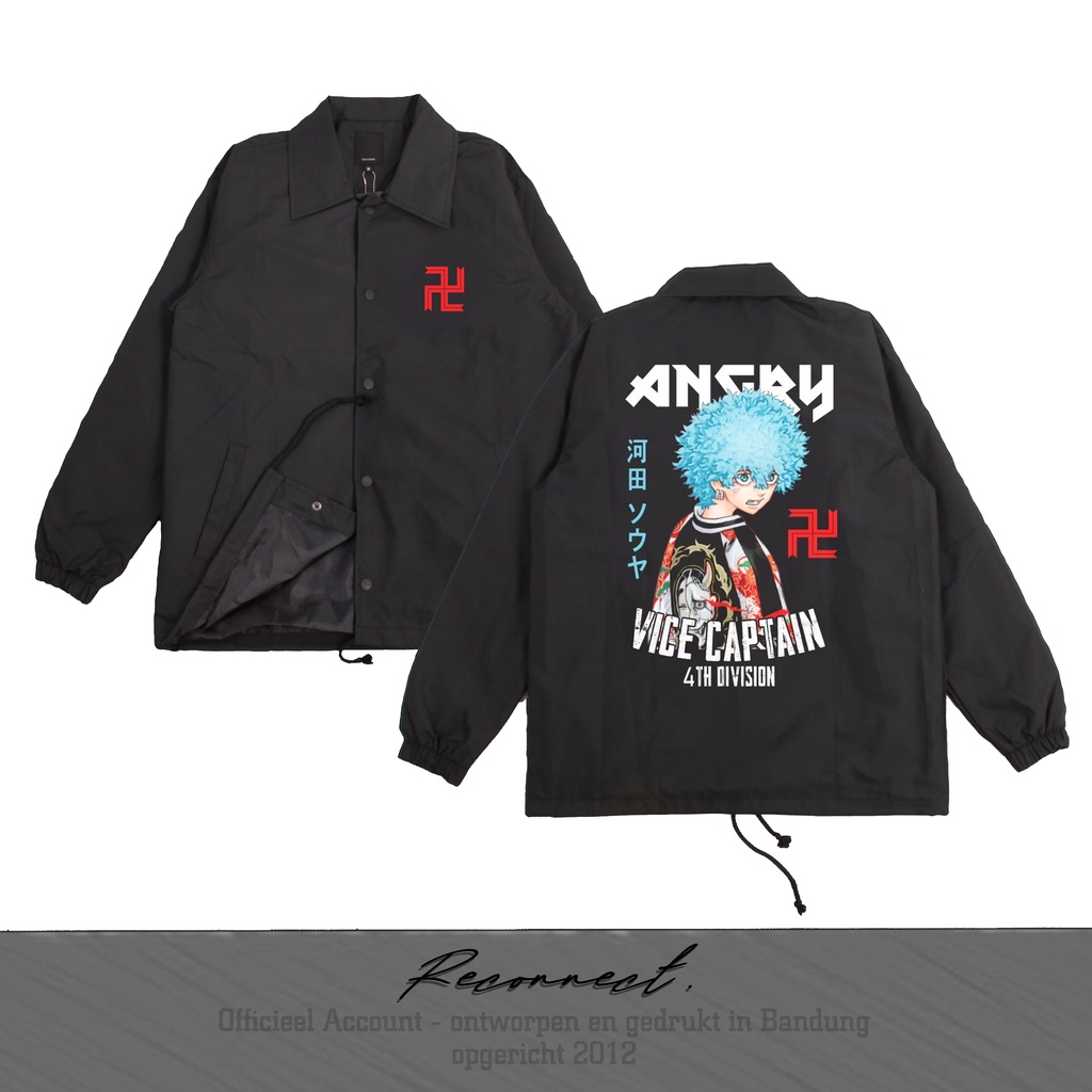 Reconnect Coach Jacket Tokyo Revengers Souya Kawata Smiley Angry - Unisex