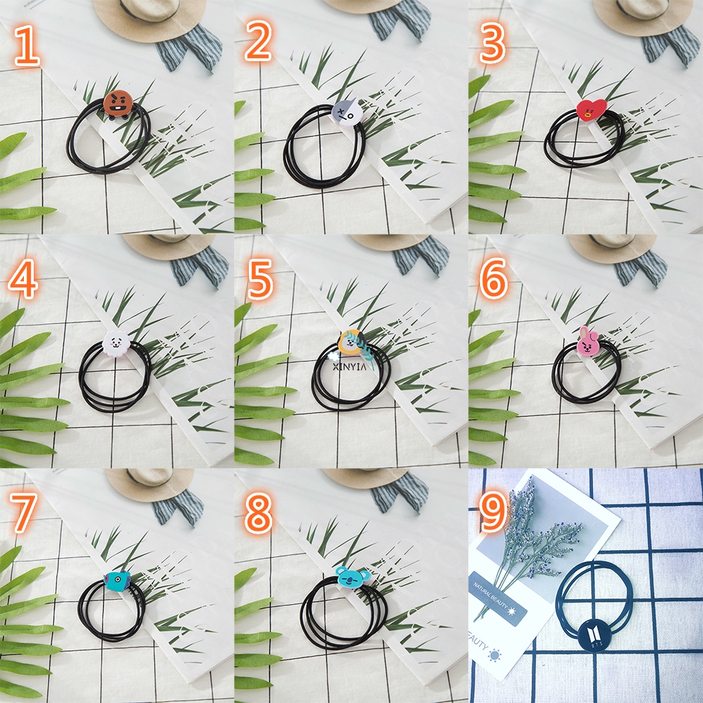 Bts Korea Bt21 Hair Ring High Elastic Simple Hair Rope Creative