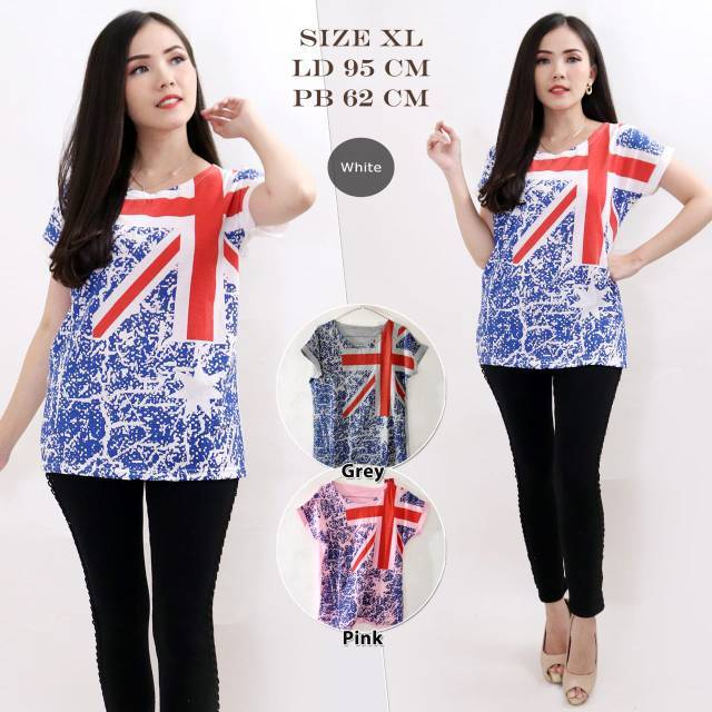 TERBARU ERLINA FASHION T SHIRT KAOS  WANITA  FULL PRINT 