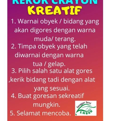 

Koleksi Terbaru.. Alat Gores Kerok Crayon Kreatif 1 set isi 5 ,Bonus 1 Buah Kuas Crayon