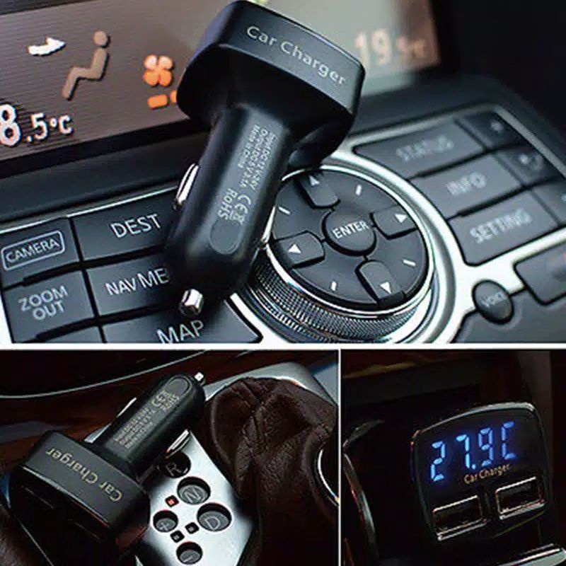 Charger hp di mobil Cas Hp Mobil Charger Mobil Plus Voltmeter Charger Mobil 4 in 1