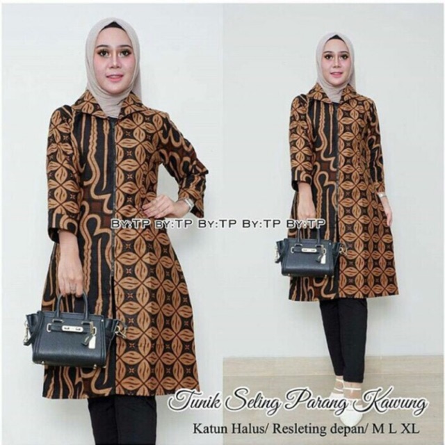 TUNIC ZIPPER  SELING GENES TUNIK SELING PARANG KAWUNG 