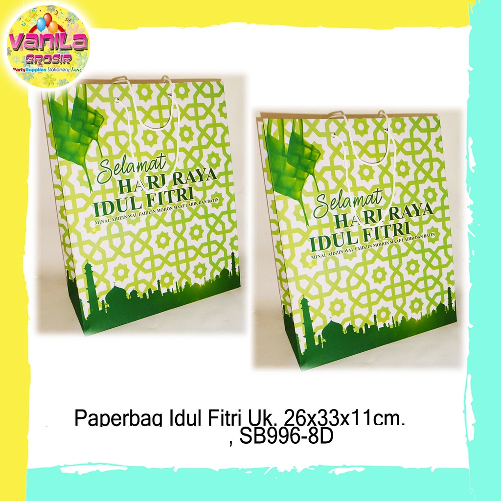

(1Pcs) Paperbag Idul Fitri, Tas Lebaran Parcel Hari raya Idul Fitri, Tas Lebaran Idul Fitri, Tas kertas Parcel