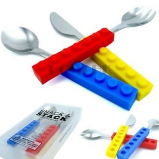 Sendok makan anak LEGO spoon , fork and knife stainless 304 ( WF8044