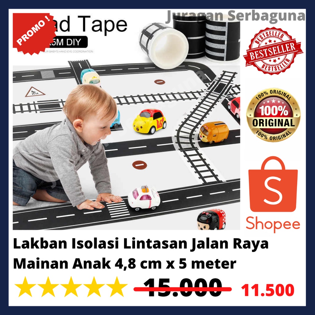 Lakban Isolasi Lintasan Jalan Raya Mainan Anak 4,8 cm x 5 meter