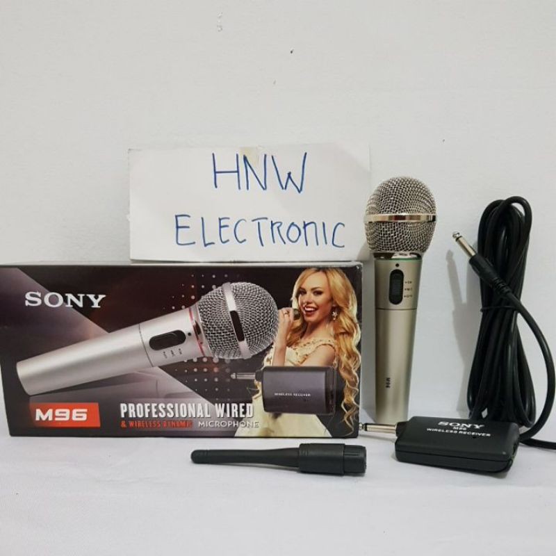 mic microphone wireless dan kabel Sony M 96