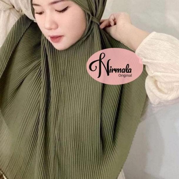 ➥ Hijab Bergo Plisket Maryam Tali Ceruty Babydoll premium By Nirmala ♙