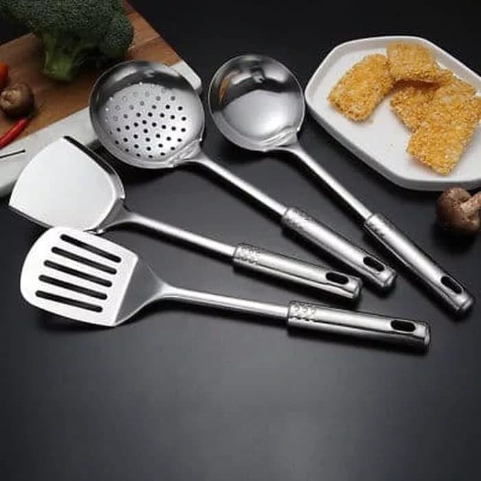 Spatula Kitchen Ware Stainless Steel 4Pcs / Alat Masak All in One