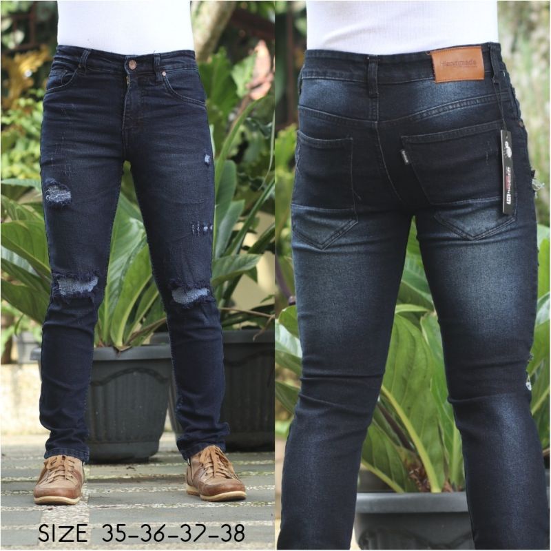 Jeans Sobek Ripped Bigsize Jumbo Celana Panjang Pria