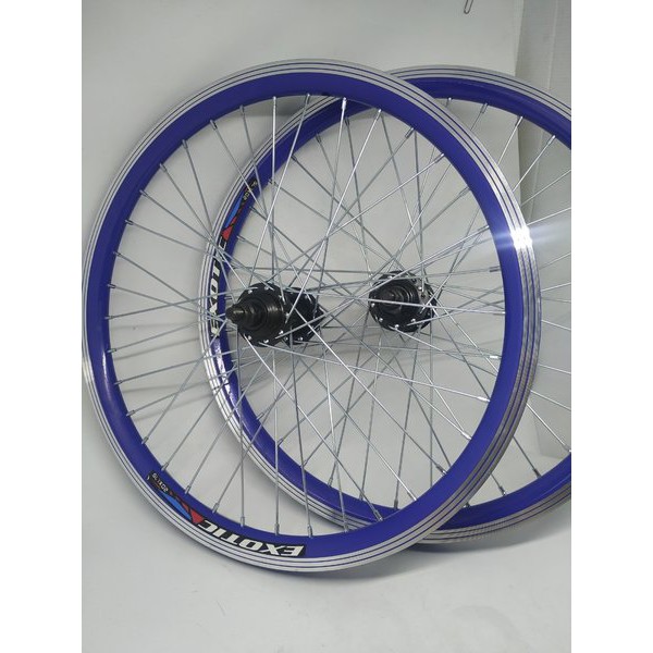 wheelset wheel set velg sepeda 20 x 175 mini Minion lipat doubel wall 36 hole exotic bisa cakram