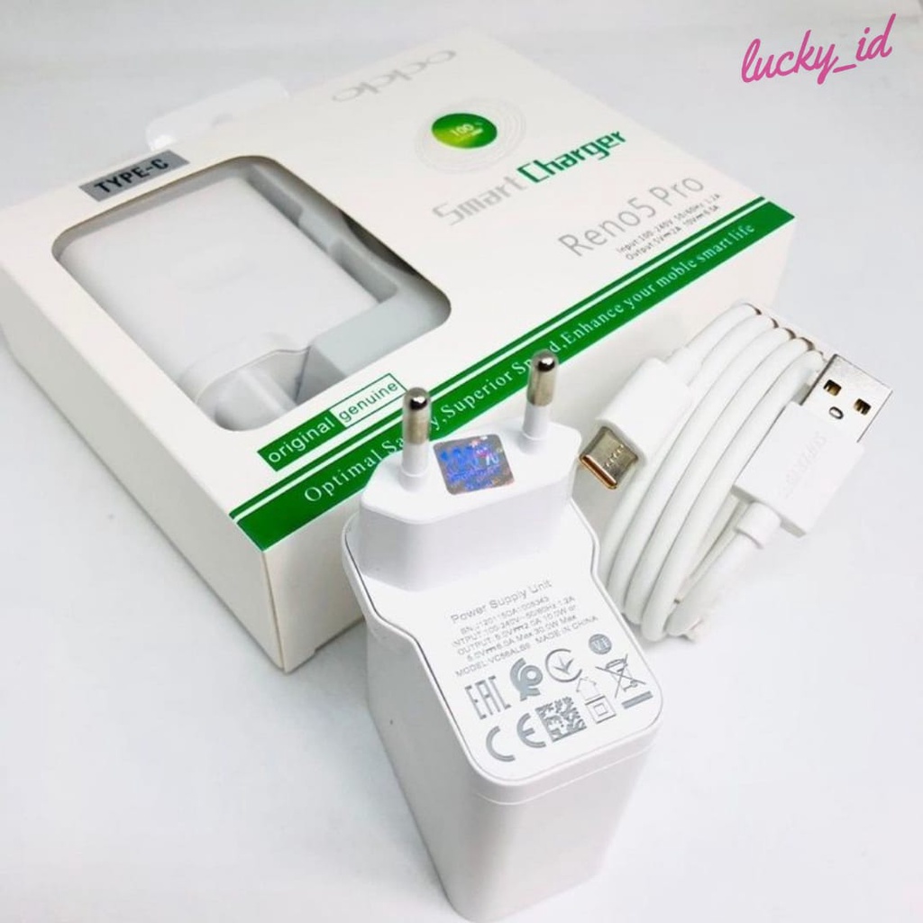 Charger Oppo 65W SUPER VOOC Micro USB &amp; Type C Fast Charging Original