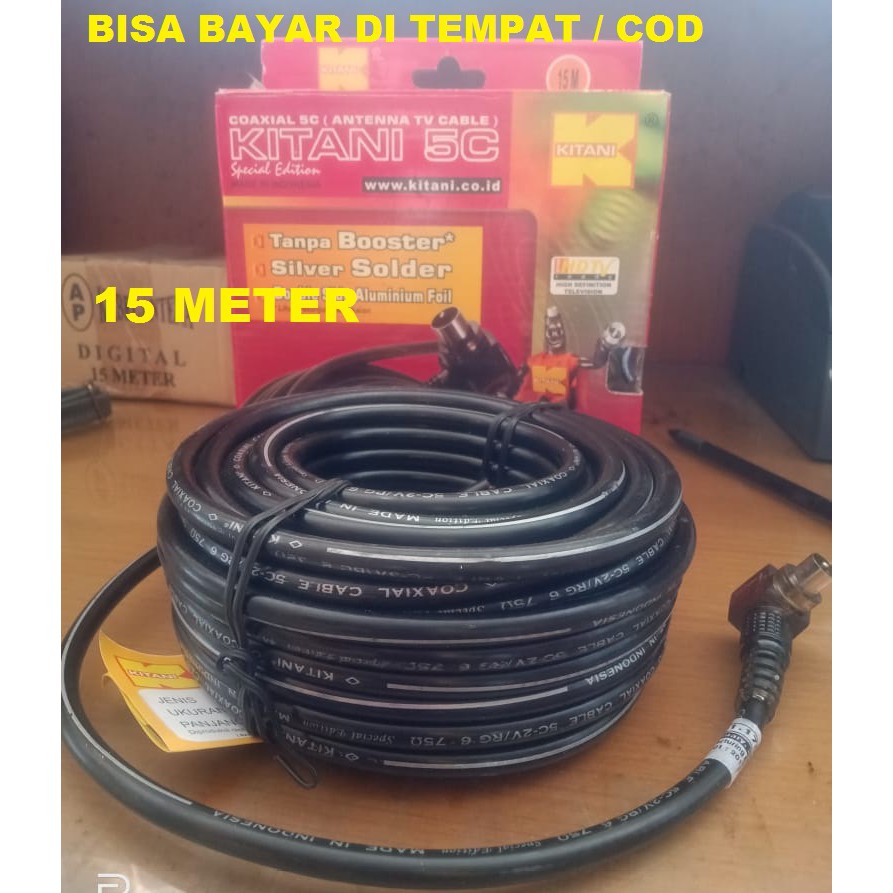 Kabel Antena TV Kitani / RG6 Kitani 5C/ 15 Meter