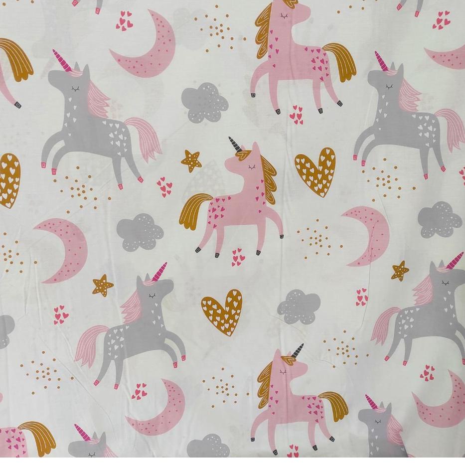 Model Baru KONICO Bahan Kain Sprei katun Motif tabur Anak UNICORN RAIN  ELBHE STAR CATRA GROW METERA